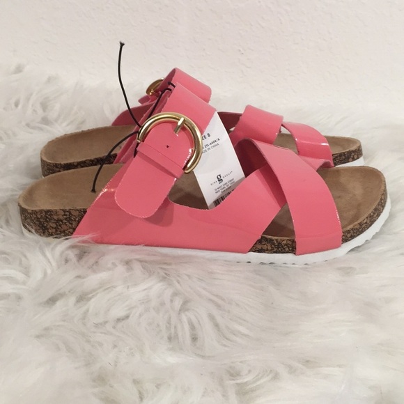 Vía Rosa Footbed Sandal Slip On Cross Straps New - Picture 9 of 16